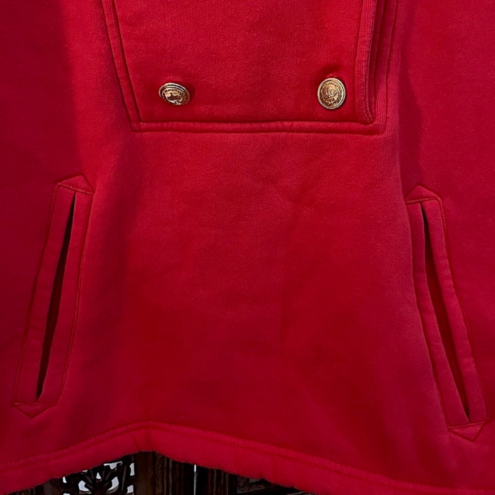 TOMMY HILFIGER RED DOUBLE BREASTED SWEATSHIRT WITH POCKETS LARGE - Picture 3 of 5